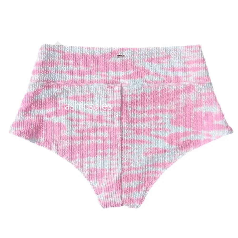 Victorias Secret Pink Swim Crinkle High Waist Shortie Bikini Bottom pink tie dye